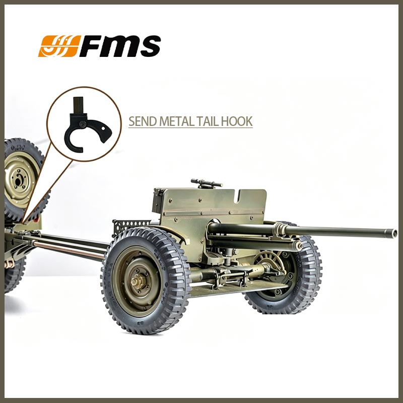 مقطورة مدفع مضاد للدبابات FMS  - مراجعة Rc Jeep Hobby وسعره